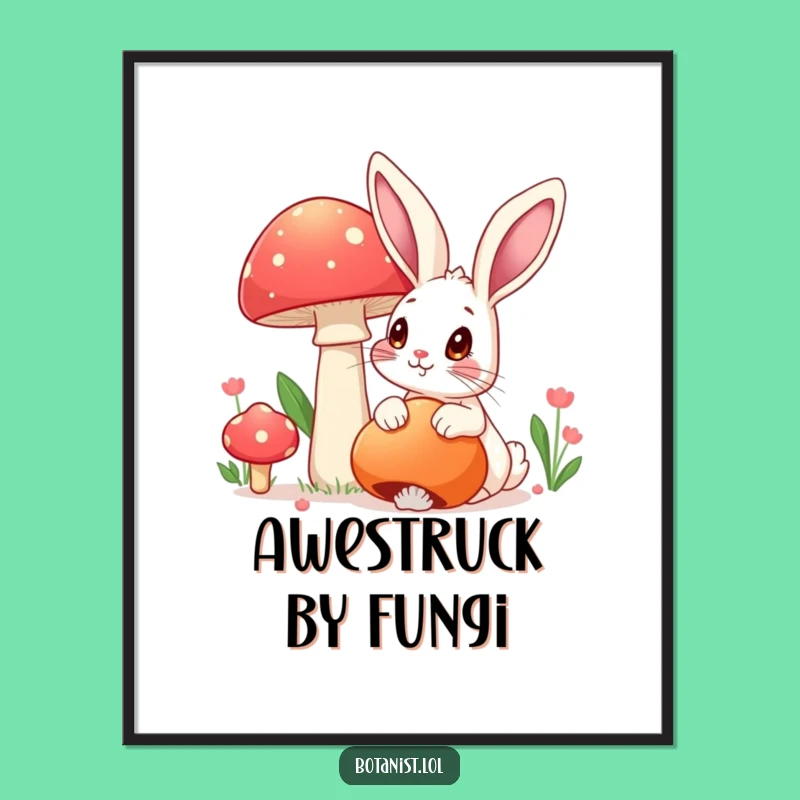 Funny Rabbit Mushroom Digital Art: Instant Enchantment & Joy!