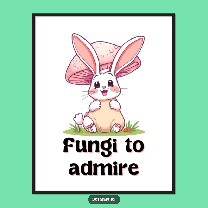 Funny Bunny Mushroom Digital Print - Instant Hilarious Decor for Your Walls