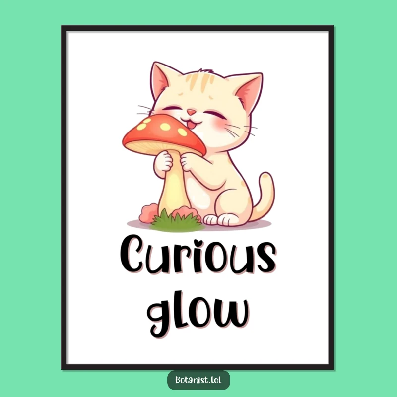 Funny Cat Mushroom Digital Art - Instant Magic and Hilarious Gift