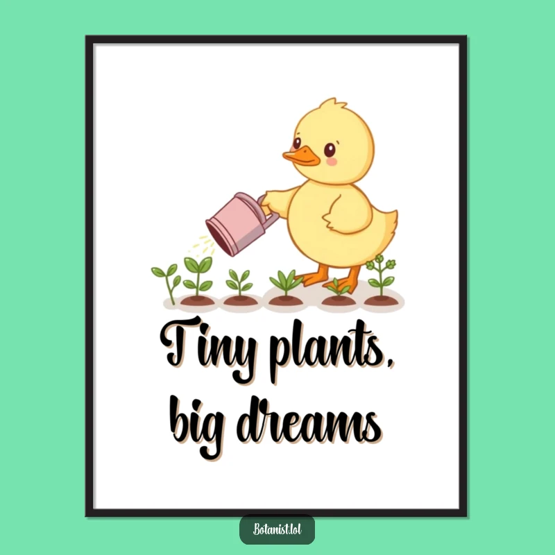 Funny Determined Duckling Digital Art - Instant Garden Charm and Decor