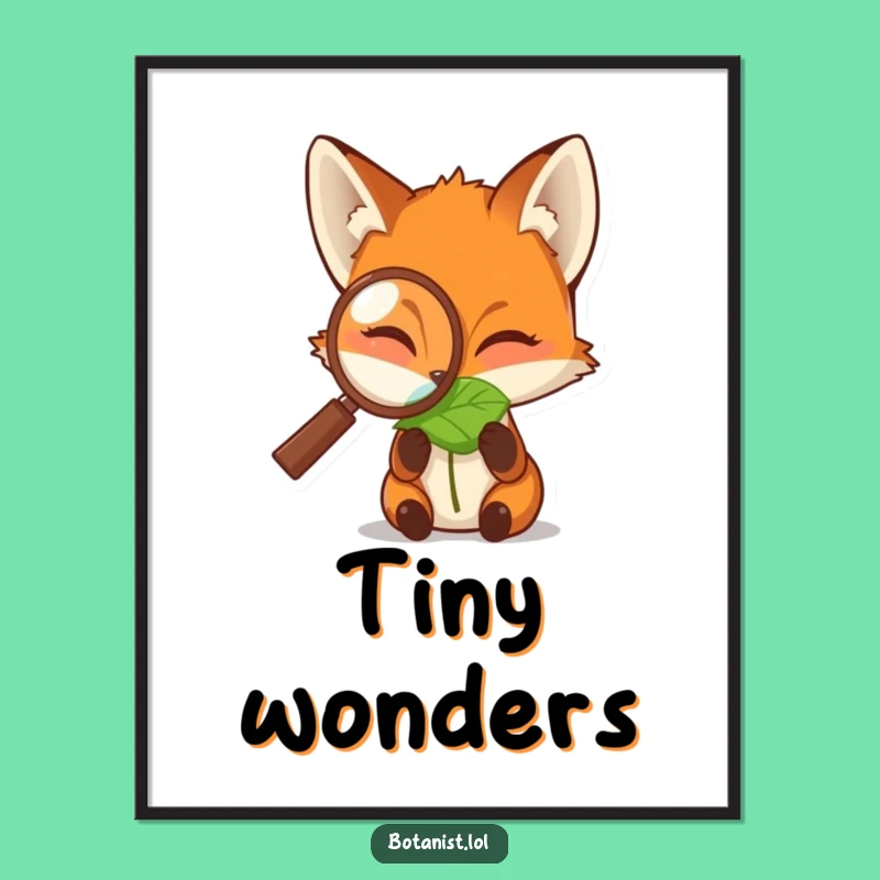 Funny Fox Magnifying Glass Digital Art Print: Bring Curiosity to Your Walls!