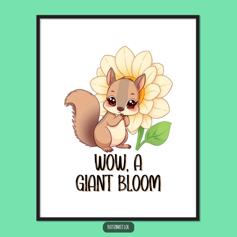 Funny Squirrel Flower Digital Art: Capture a Squirrel's Floral Fascination Instantly!
