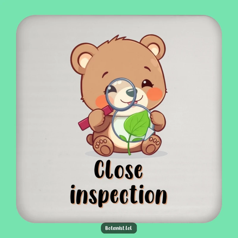 Funny Bear Cub Leaf Coaster: Protect Surfaces with Tiny Detail!