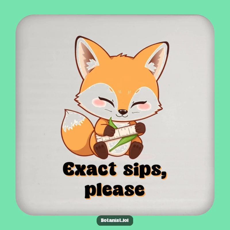 Funny Fox Measuring Leaf Coaster: Hilarious Protection for Your Surfaces