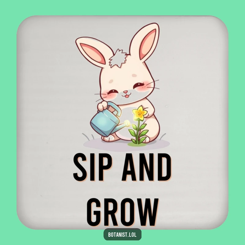 Funny Bunny Flower Coaster: Glowing Bloom Protection - Protective Funny Gift Decor