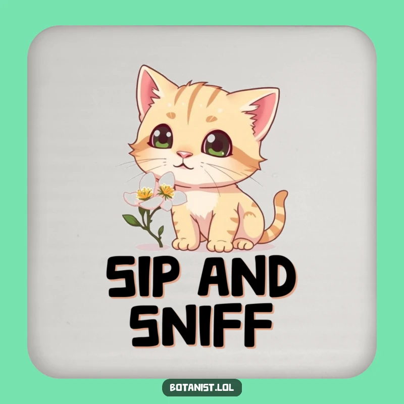 Funny Cat Blossom Coaster - Humorous Table Protection Gift