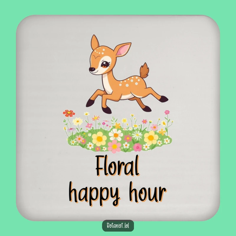 Funny Deer Coaster: Wildflower Protection, Sparkling Gift