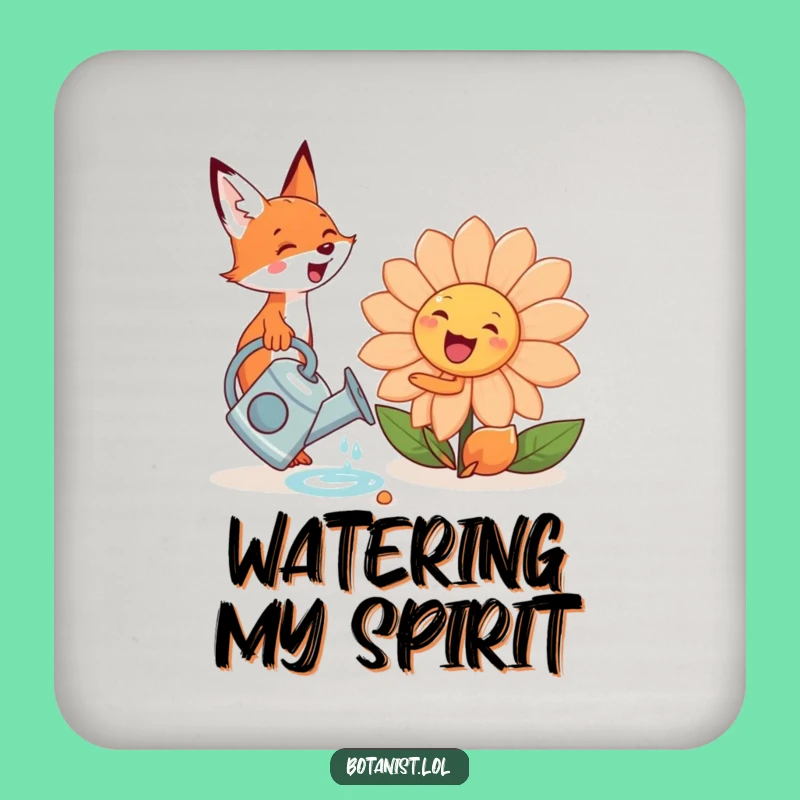 Funny Fox Flower Coaster: Protect Surfaces with Garden Charm!