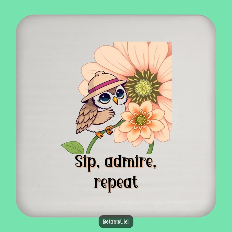 Funny Owl Hat Flower Coasters: Protect Surfaces with Charm!