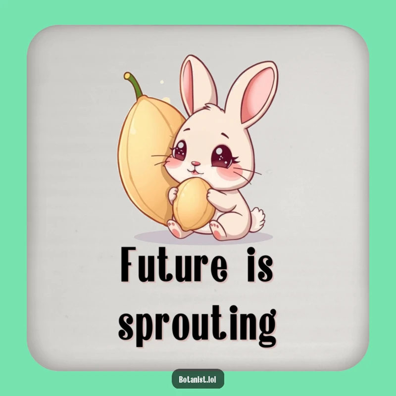 Funny Curious Rabbit Coaster - Protect Surfaces with Hilarious Garden Charm