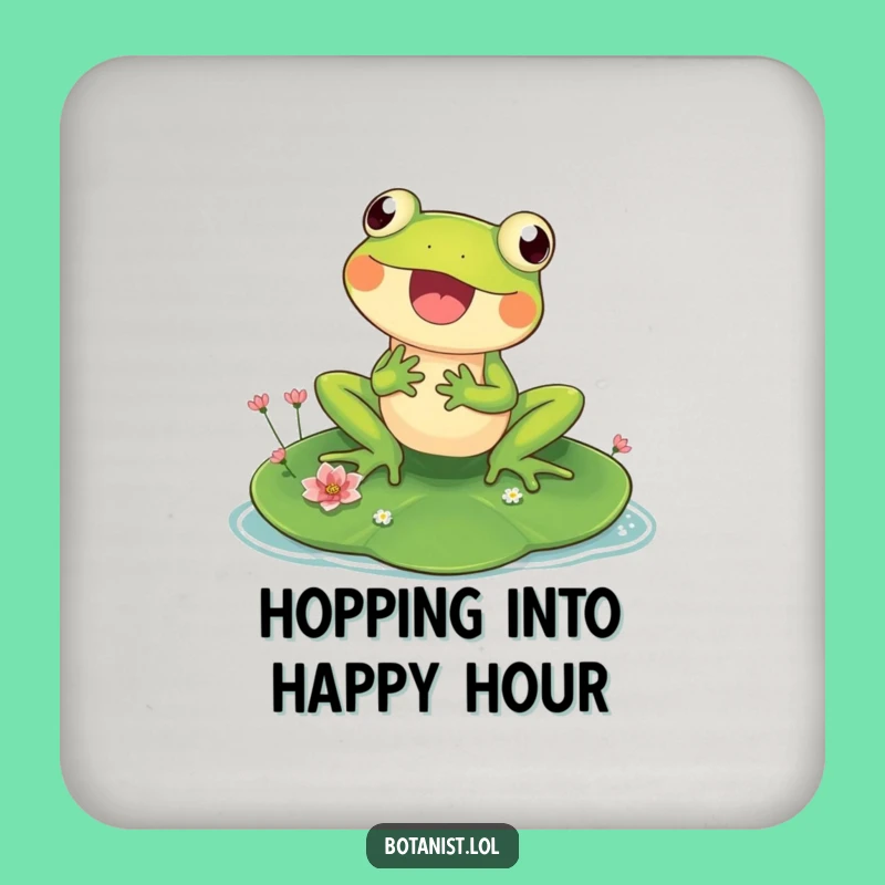Funny Frog Drink Coaster - Protect Surfaces with Pond Humor, Fun Gift