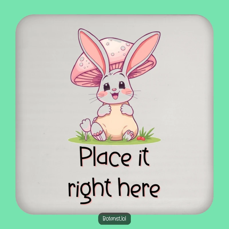 Funny Bunny Mushroom Coaster - Protect Surfaces with Hilarious Art