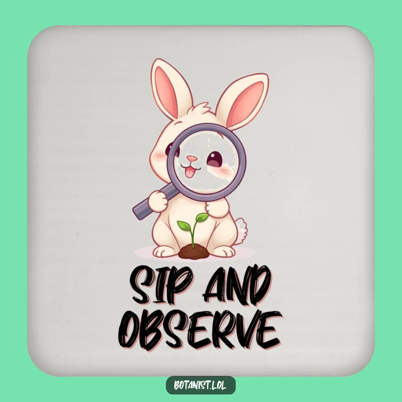 Funny Rabbit Magnifying Coaster: Protect Surfaces with Charm!