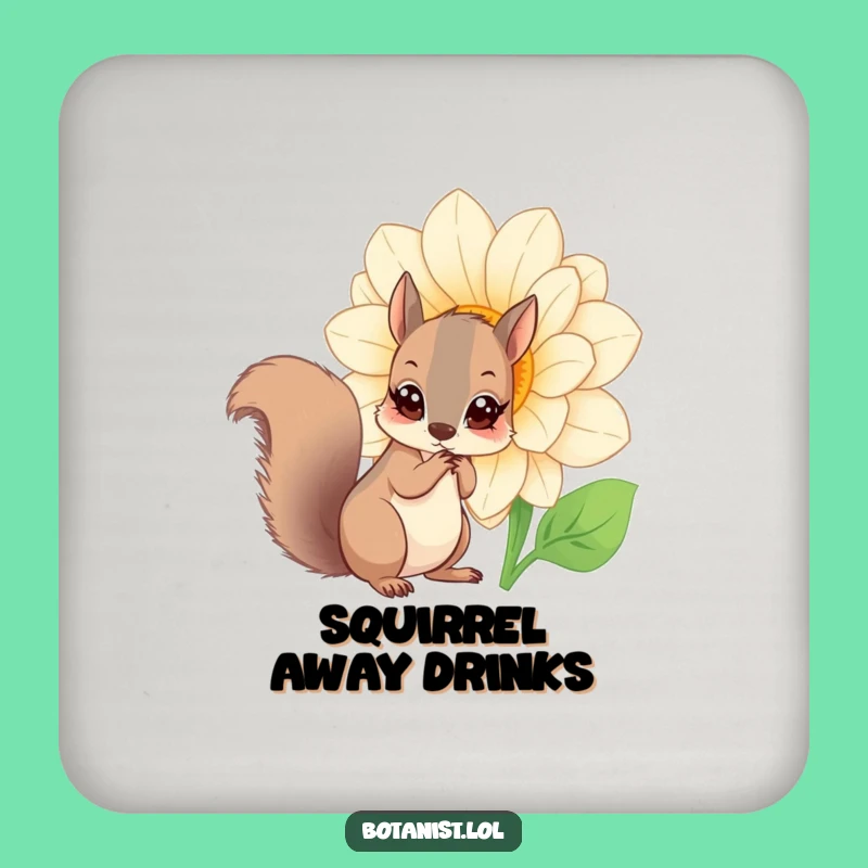 Funny Squirrel Flower Coaster: Protect Surfaces with a Curious Squirrel's Charm!