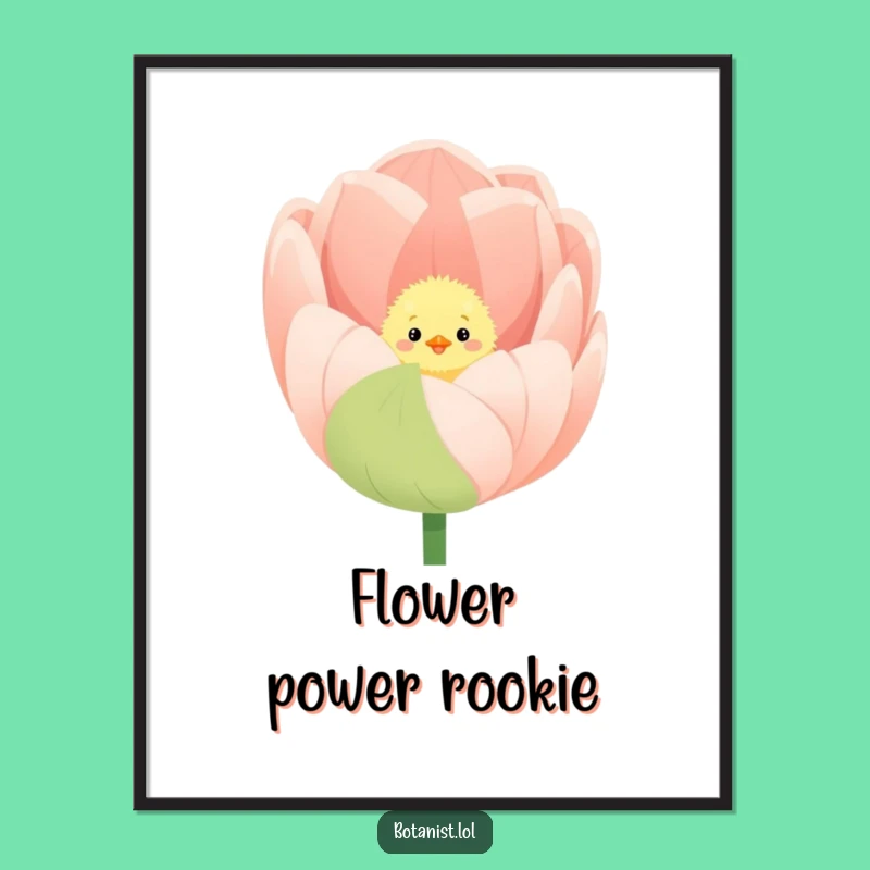 Funny Chick Tulip Poster - Whimsical Spring Wall Art Gift