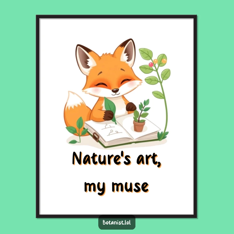 Funny Fox Sketching Poster: Artistic Nature Wall Art Gift!