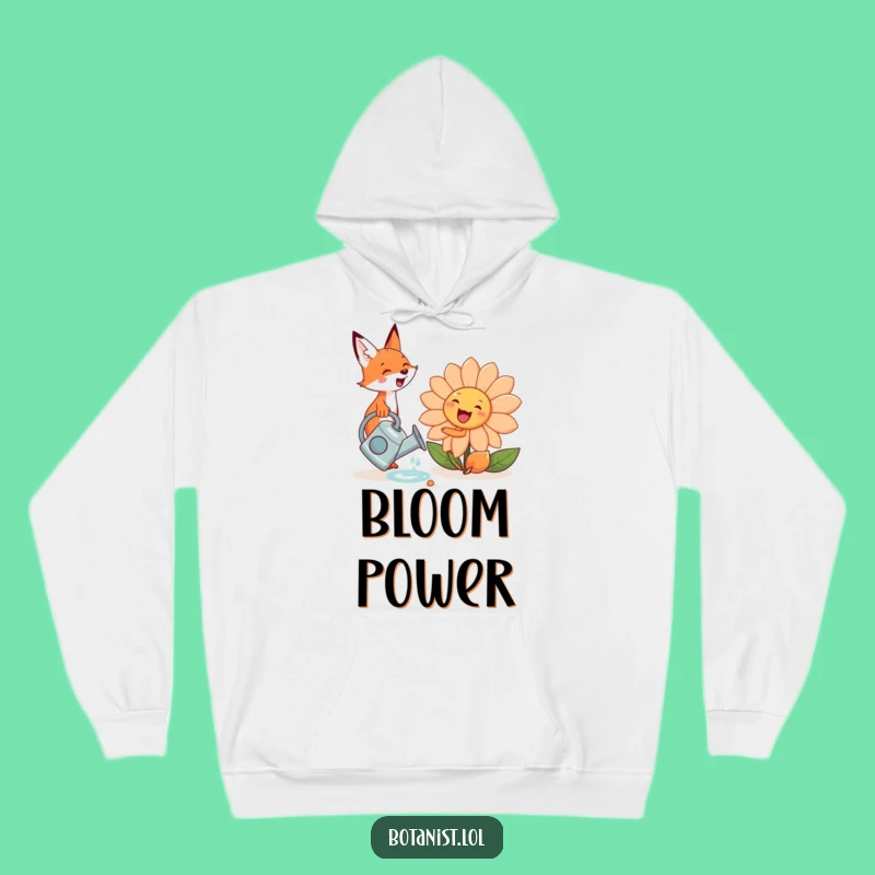 Funny Fox Flower Hoodie: Cozy Gardener Spreading Smiles!