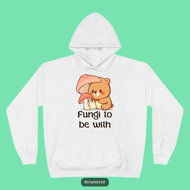 Funny Bear Mushroom Hoodie - Cozy and Comical Outerwear for Explorers