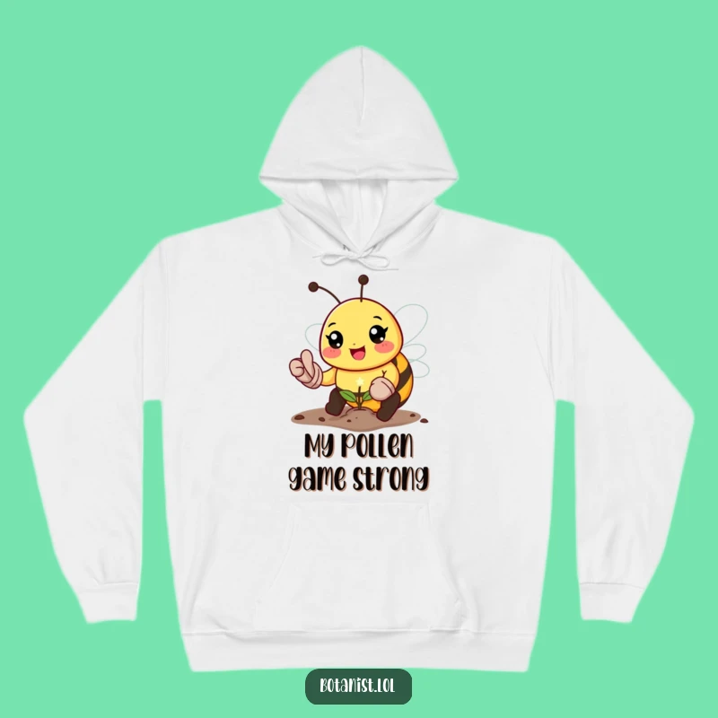 Funny Bee Gardener Hoodie: Cozy Warmth with a Happy Bee Planting Seeds!