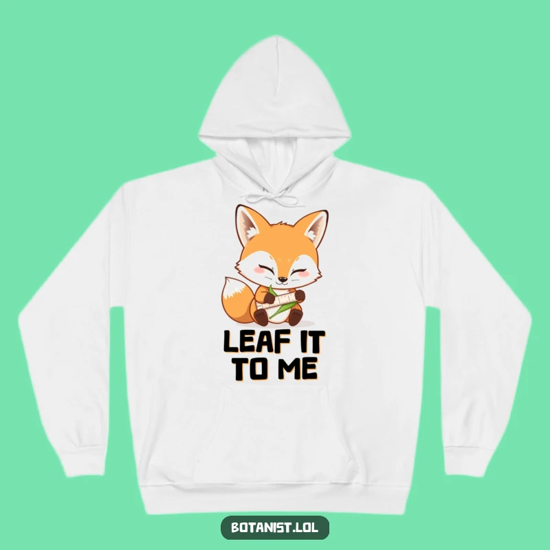 Funny Fox Measuring Leaf Hoodie: Cozy and Hilarious Nature Apparel for Outdoor Fans