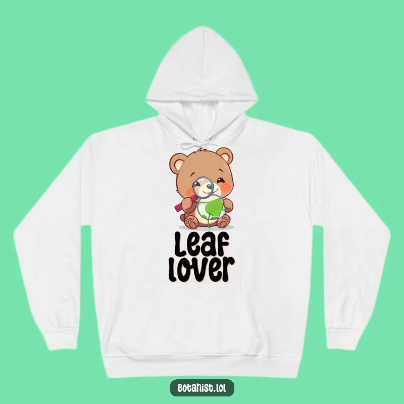 Funny Bear Cub Leaf Hoodie: Cozy Curiosity for Chilly Days!