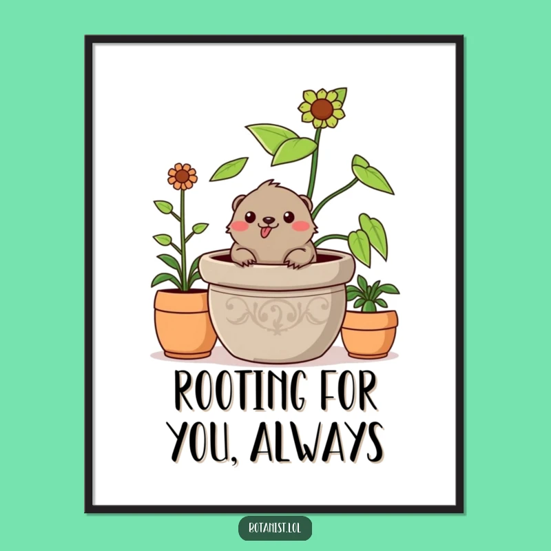 Cheerful Mole Plant Pop Free Printable Wall Art - Funny Downloadable Art
