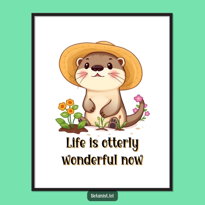 Free Printable Otter Garden Art - Funny Downloadable Wall Decor