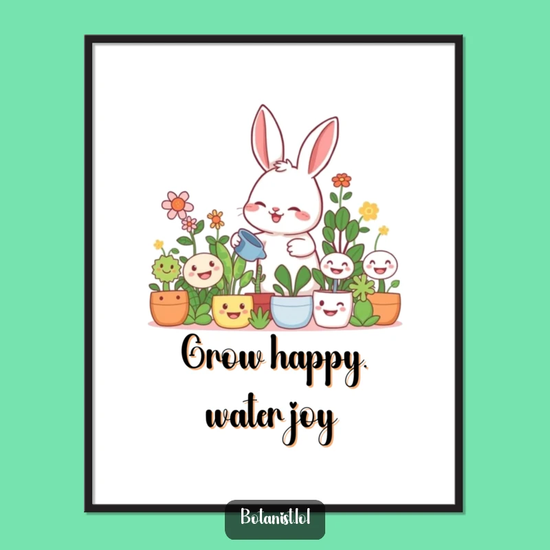 Free Printable Rabbit Wall Art: Funny Gardener Downloadable Decor