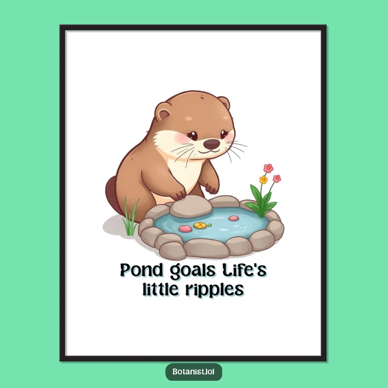 Free Printable Wall Art: Playful Otter Garden Vibes - Funny Downloadable Decor