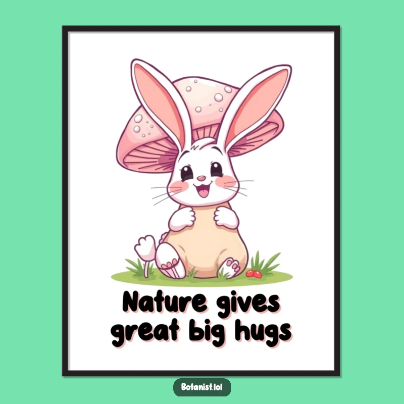Funny Free Printable Wall Art: Bunny's Giant Mushroom Wonder!