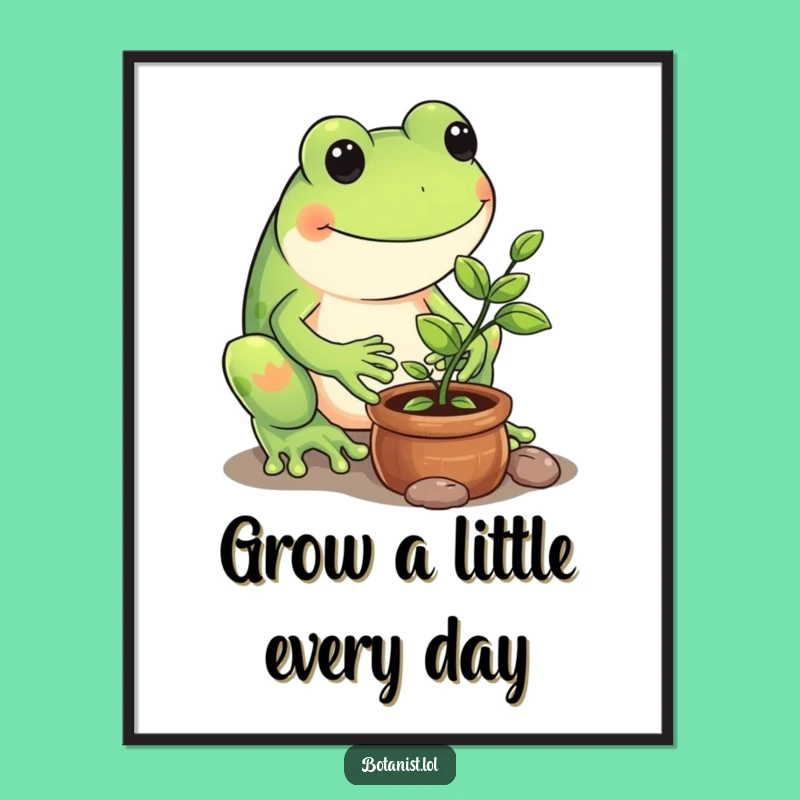 Funny Free Printable Wall Art: Playful Frog Gardener, Whimsical Decor, Hilarious Downloadable Art