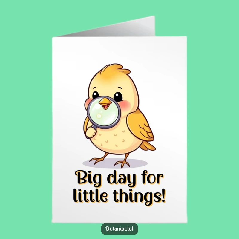 Free Printable Birthday Card: Bird's Dewdrop Discovery, Downloadable Joy Gift