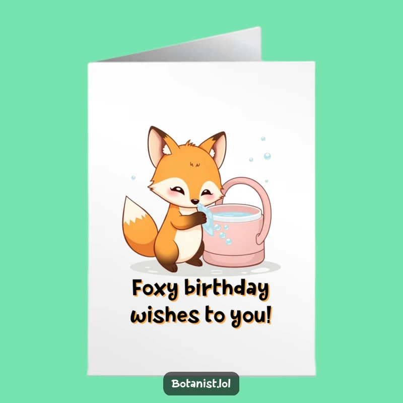 Curious Fox Birthday Free Printable Greeting Card - Funny Bubbly Downloadable Gift