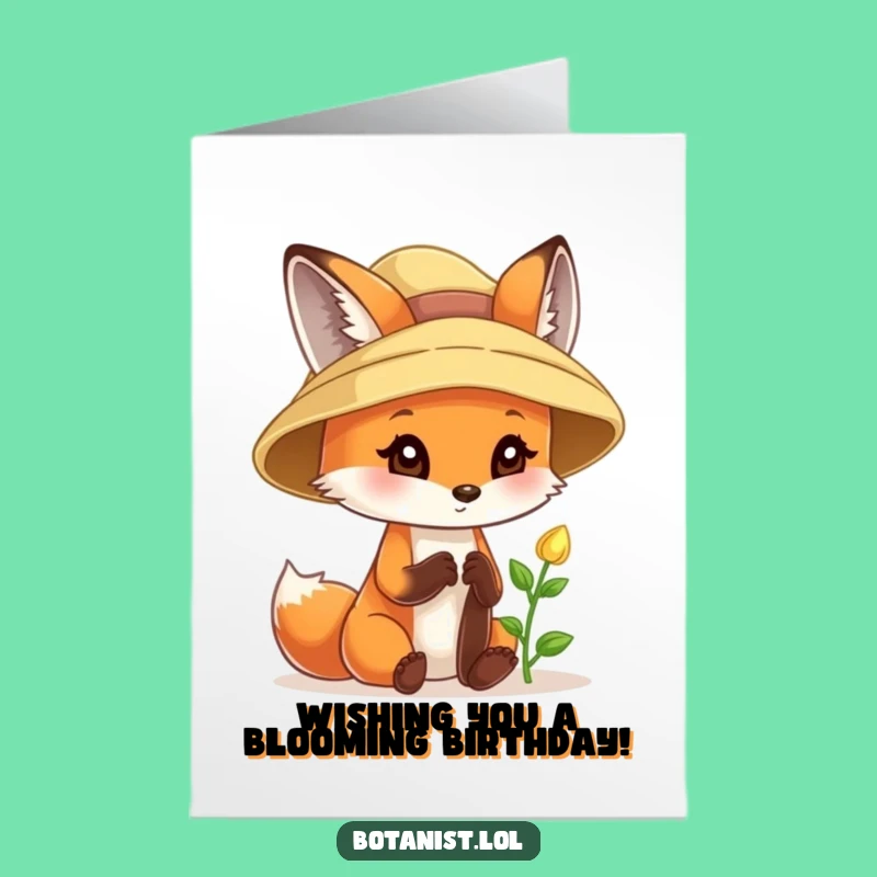 Free Printable Birthday Card: Fox & Sprout - Grow Happy Downloadable Gift!