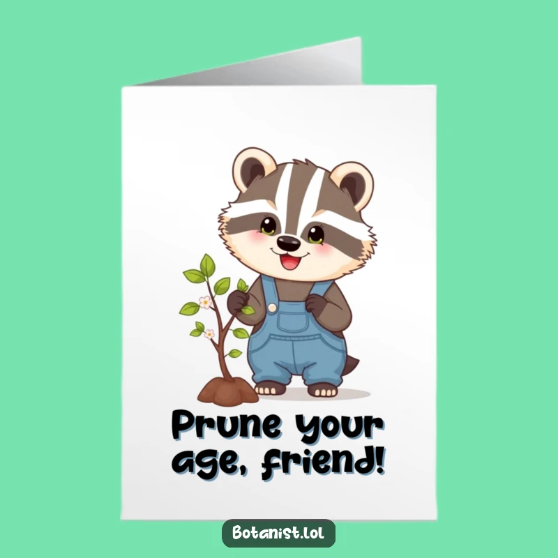 Free Printable Badger Birthday Card: Funny Downloadable Gift for Gardeners