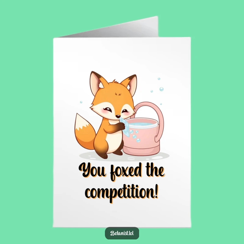 Curious Fox Congratulations Free Printable Card - Funny Bubbly Downloadable Gift