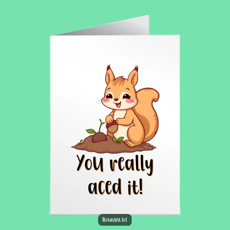 Free Printable Congrats Card: Squirrel's Care for Your New Beginning!