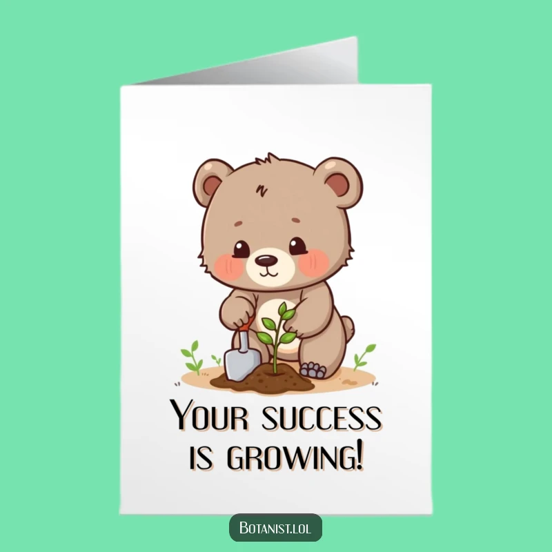 Free Printable Funny Bear Congratulations Card: Growth Spurt Joke Downloadable