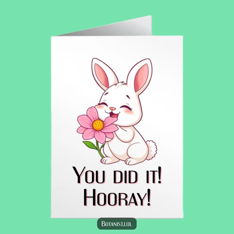 Free Printable Giggling Bunny Congrats Card - Funny Downloadable Gift
