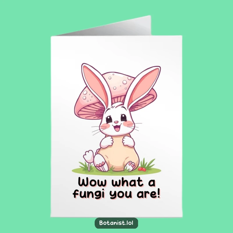 Free Printable Congrats Card: Bunny's Astonishing Mushroom Achievement!