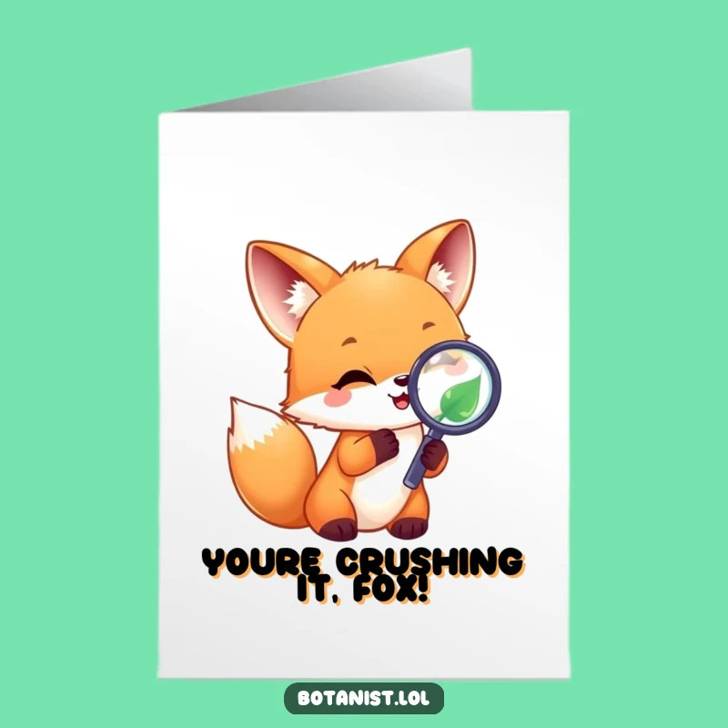 Free Printable Funny Fox Congratulations Card: Discovery Joke Downloadable