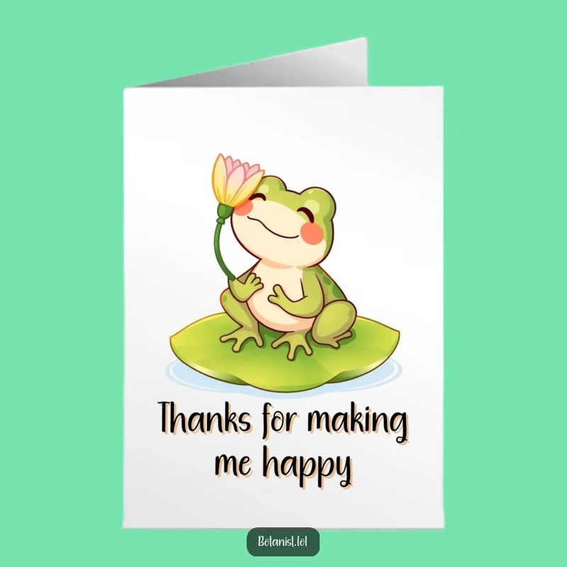 Free Printable Frog Lilypad Thank You Card - Funny Downloadable Gift