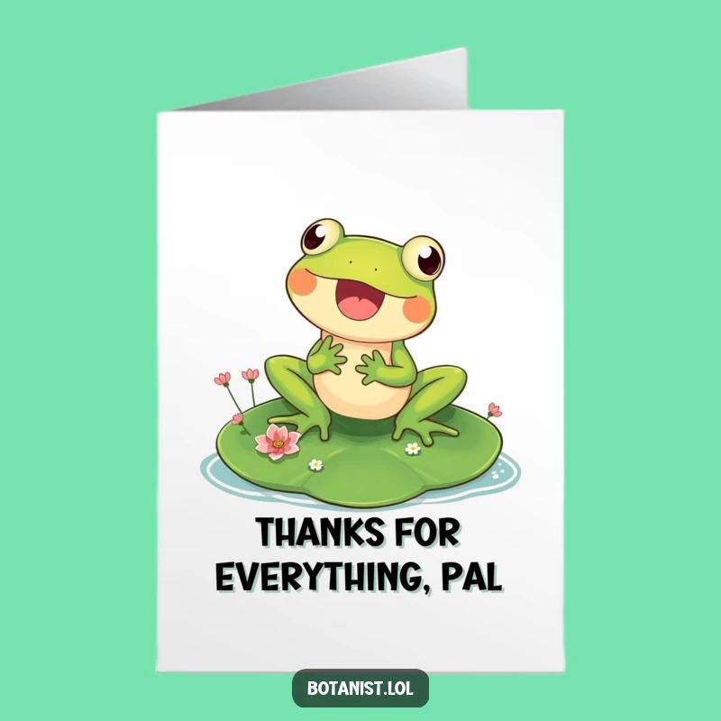 Free Printable Frog Thank You Card: Humorous Downloadable for Gratitude