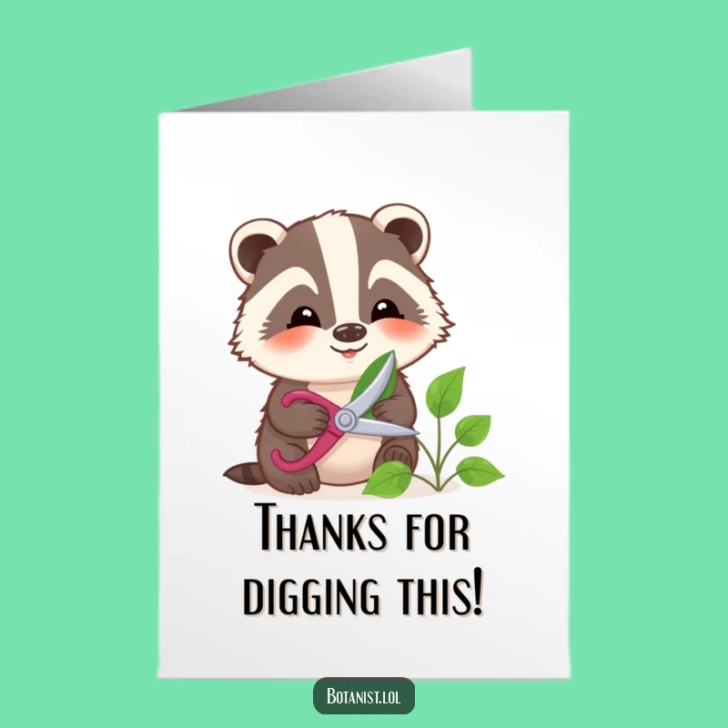 Free Printable Thank You Card: Badger Garden Care, Downloadable Gratitude