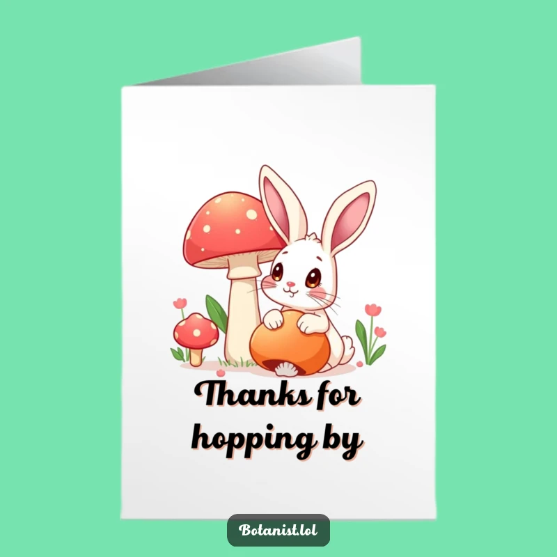 Free Printable Thank You Card: Rabbit & Mushroom - Express Thanks with Wonder!