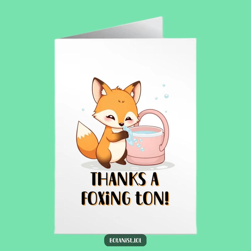 Curious Fox Thank You Free Printable Card - Funny Bubbly Downloadable Gift