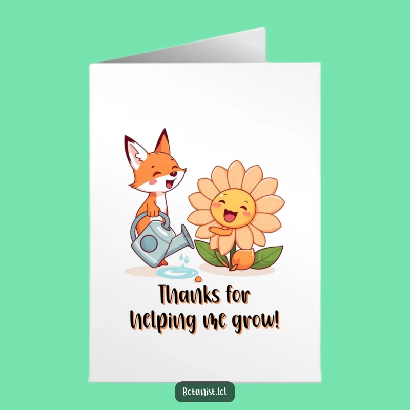 Sweet Free Printable Thank You Card: Fox & Flower - Show Gratitude Naturally