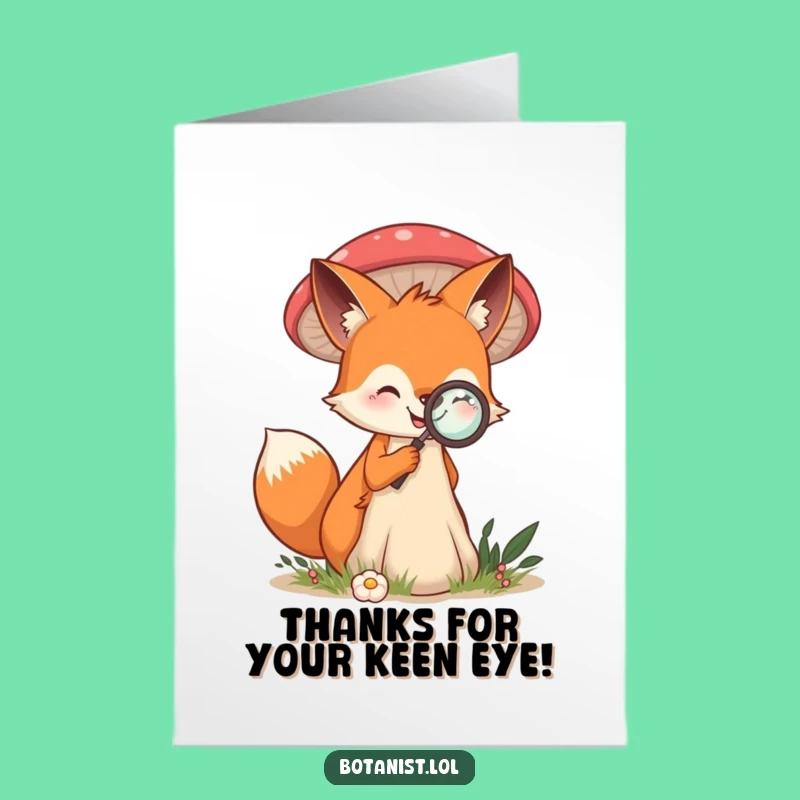 Free Printable Thank You Card: Fox's Detailed Thanks - Downloadable Gratitude Art!