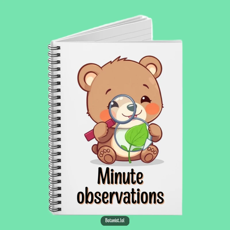 Funny Bear Cub Leaf Notebook: Jot Down Observations with Curiosity!