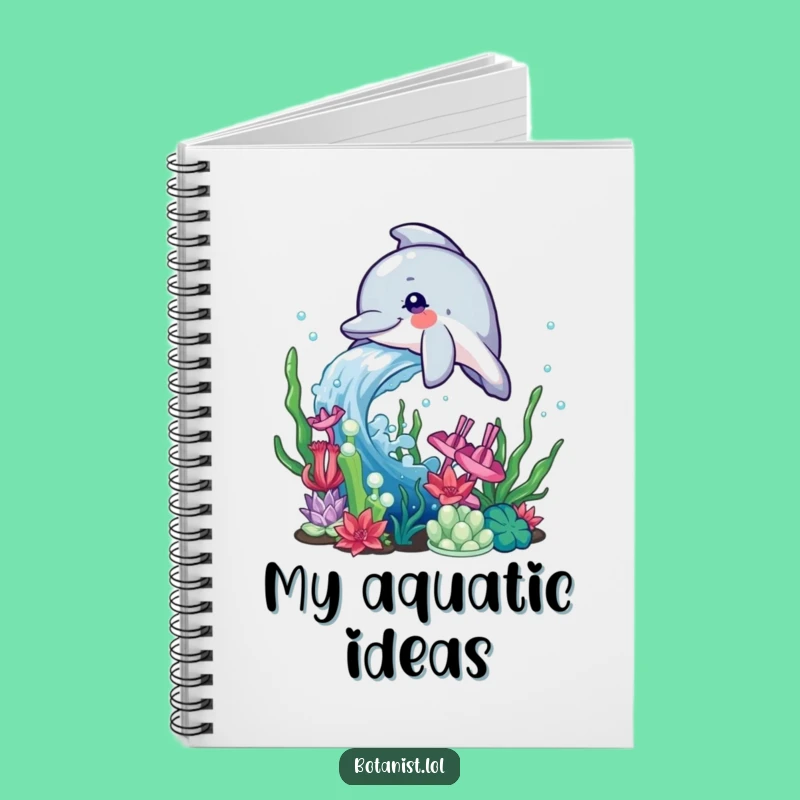 Funny Dolphin Journal: Water Splash Notes, Aquatic Planner Gift